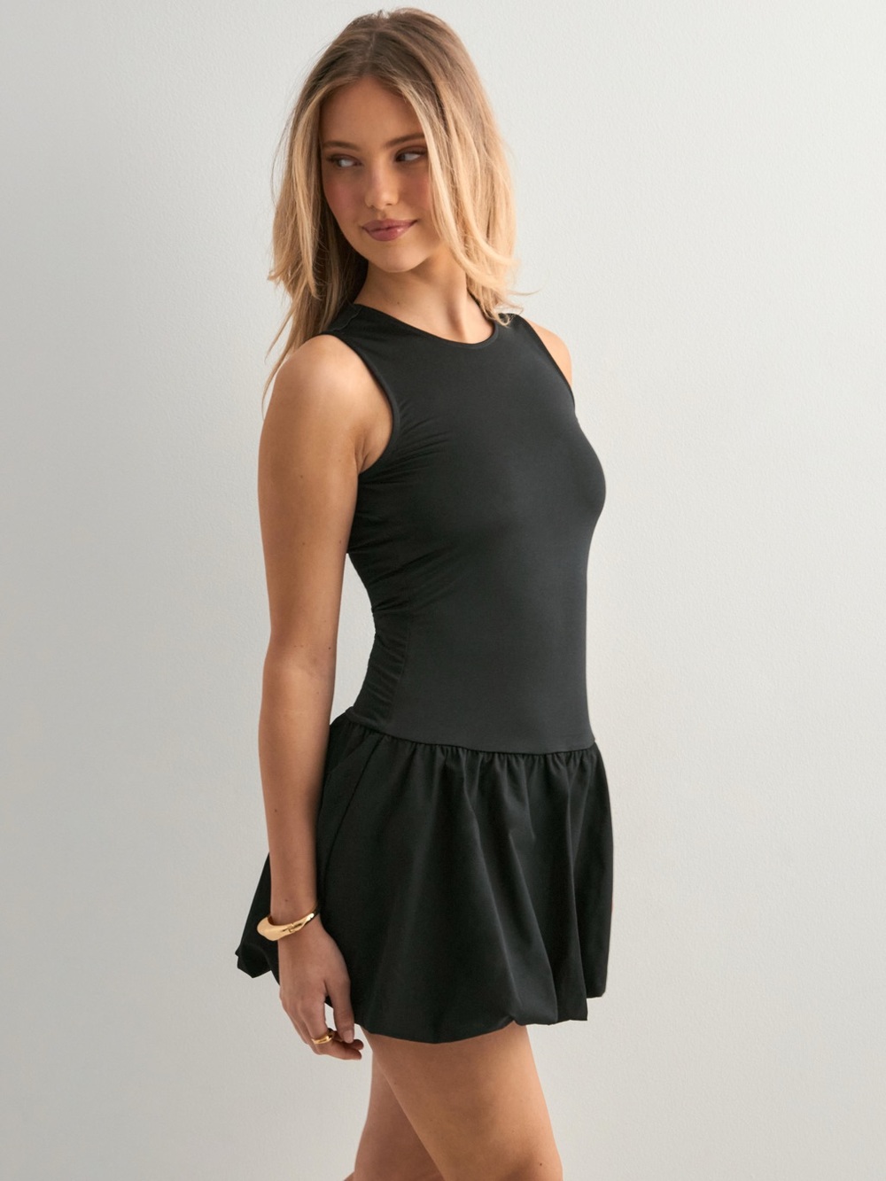 drop waist bubble skirt poplin dress gothic whimsigoth sundress